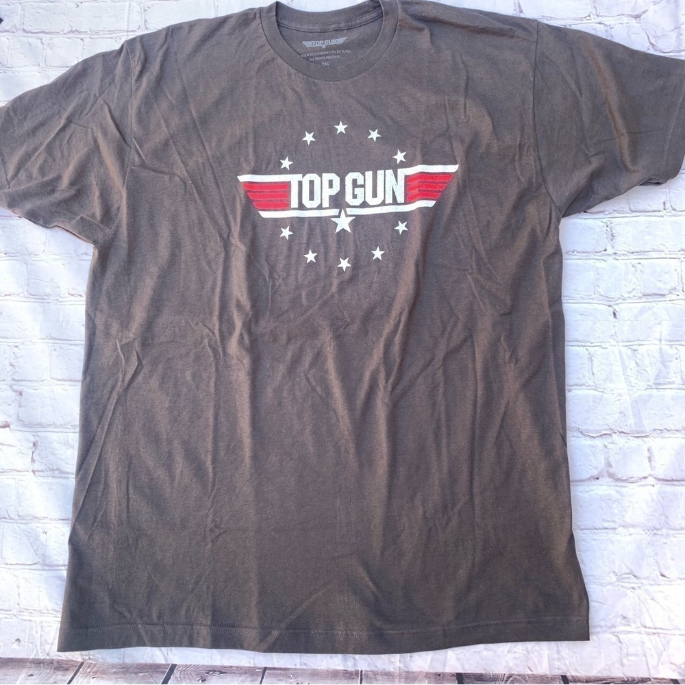 New Top Gun Movie Classic Logo Heather Gray Graphic Tee shirt size 2XL